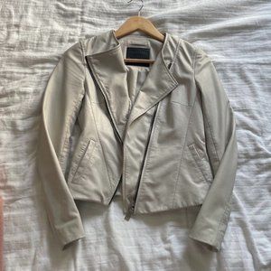 All Saints Woman's Leather Jacket in White